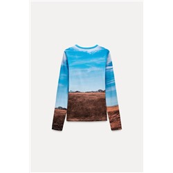 LONG SLEEVE PRINTED T-SHIRT