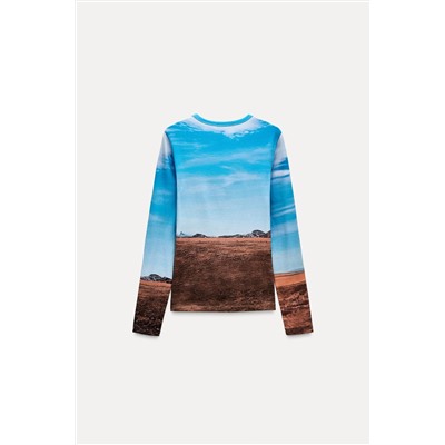 LONG SLEEVE PRINTED T-SHIRT