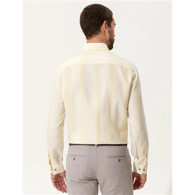 Sarı Slim Fit Uzun Kollu Gömlek