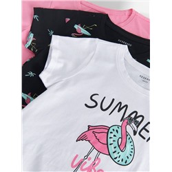 T-Shirts aus Baumwolle, 3er-Pack