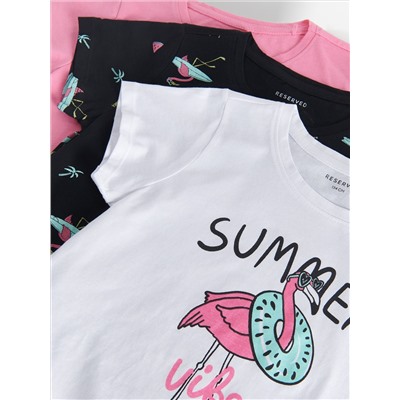 T-Shirts aus Baumwolle, 3er-Pack
