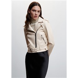 Cazadora biker efecto piel