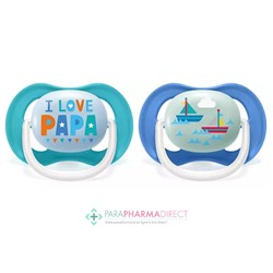 Avent Sucettes Ultra Air Happy 6-18 mois "Love" & Bateaux x2