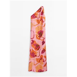 Vestido largo asimétrico estampado floral