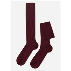 Lange gerippte Herrensocken mit Fil d‘Ecosse