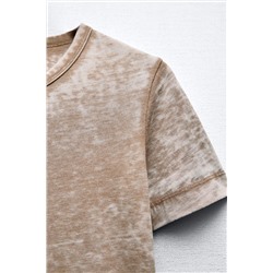 SLUB KNIT DEVORÉ FADED-EFFECT T-SHIRT