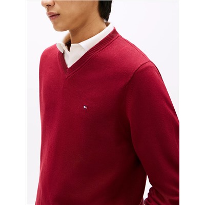 Solid Logo V-Neck Sweater