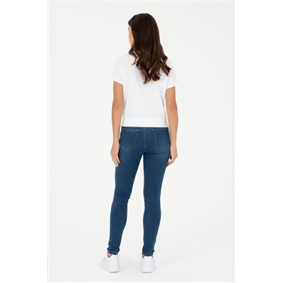 Kadın Koyu Mavi Skinny Fit Jean Pantolon