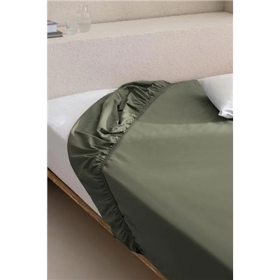 Manon King Size %100 Pamuk Ranforce Lastikli Çarşaf - Yeşil