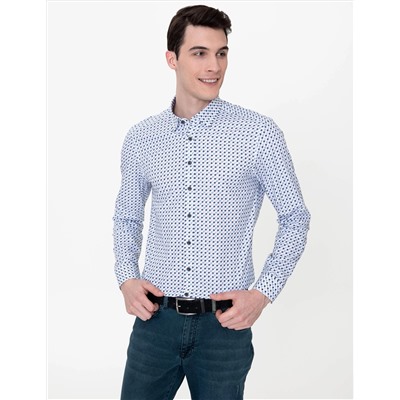 Mavi Slim Fit Uzun Kollu Gömlek