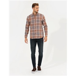 Bordo Regular Fit Uzun Kollu Gömlek