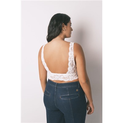 Sujetador bralette halter encaje beige