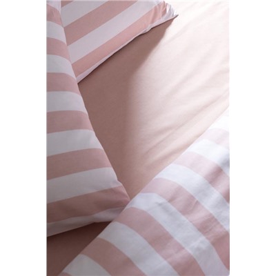 Avignon King Size %100 Pamuk Ranforce Baskılı Nevresim Takımı - Pudra