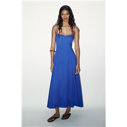 MIDI POPLIN DRESS WITH BOWS