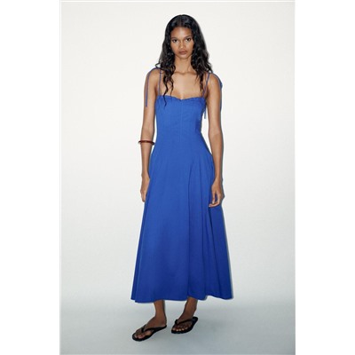 MIDI POPLIN DRESS WITH BOWS