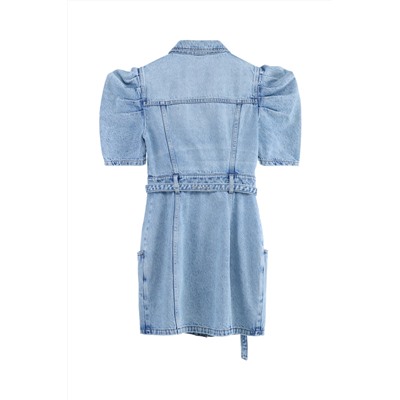 Vestido camisero vaquero Azul claro