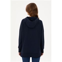 Kadın Lacivert Kapüşonlu Sweatshirt