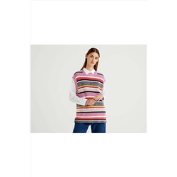 United Colors of Benetton Benetton Kadın Mix Renkli Jakarlı Süveter 122A1093E101Y-901