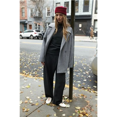 Женское короткое пальто свободного кроя без подкладки  ZAR*A