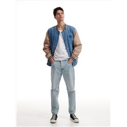 Jeans im Carrot-Fit in Used-Optik