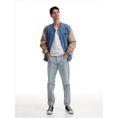 Jeans im Carrot-Fit in Used-Optik