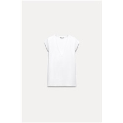 V-NECK COTTON T-SHIRT