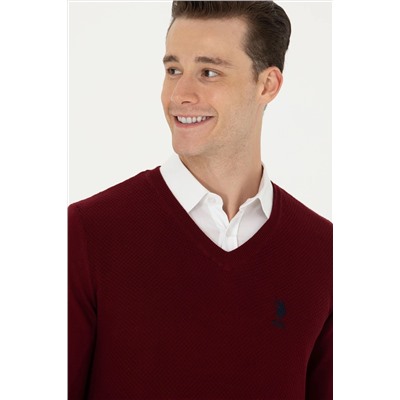 Erkek Bordo Basic Kazak