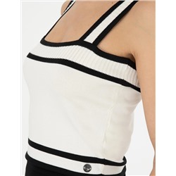 Beyaz Crop Top Triko Bluz