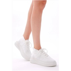 Tonny Black Kadın Beyaz Rahat Kalıp Bağcıklı Sneaker TBNSFRDT1123