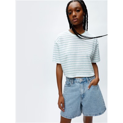 CAMISETA CROPPED DE EFECTO LINO