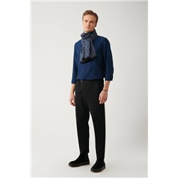 Avva Erkek Siyah Yanı Lastikli Fleto Cep Fermuar Detaylı Slim Fit Örme Chino Pantolon A32Y3053