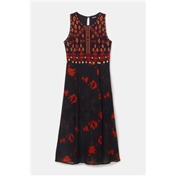 Vestido midi slim cortes