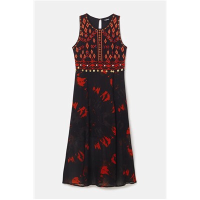 Vestido midi slim cortes