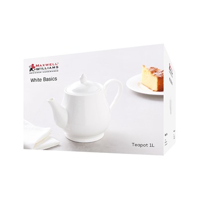 Чайник заварочный, 1 л, фарфор P, белый, White Basics, 63204
