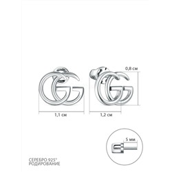 Серьги-пусеты из серебра родированные - GG 925 пробы 4-578р