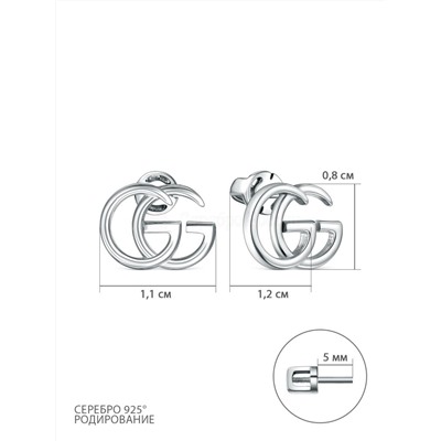 Серьги-пусеты из серебра родированные - GG 925 пробы 4-578р