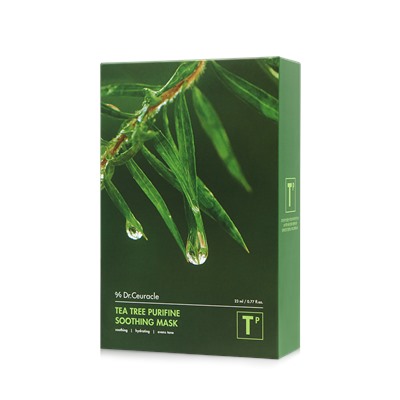 [DR. CEURACLE] НАБОР Маска для лица тканевая УСПОКАИВАЮЩАЯ Tea Tree Purifine, 10 шт. х 23 мл
