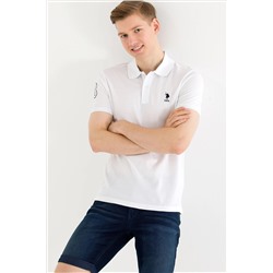 Erkek Beyaz Basic Polo Yaka Tişört