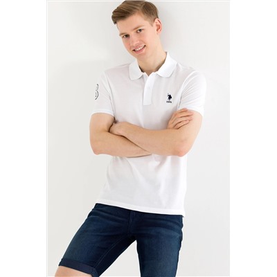 Erkek Beyaz Basic Polo Yaka Tişört