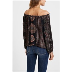 Blusa loose cuello barco