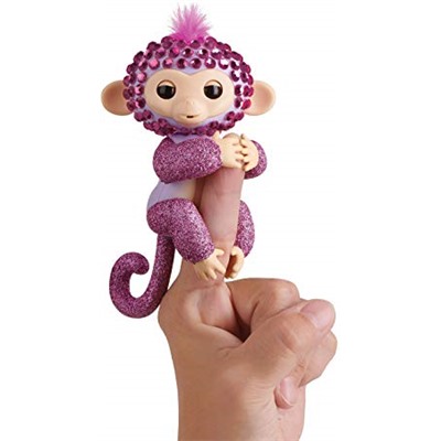 WowWee Fingerlings Monkeys - Fingerblings - Sparkle (White/Silver) - Friendly Interactive Toy
