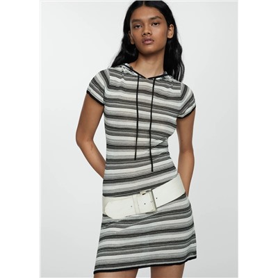 Vestido rayas capucha
