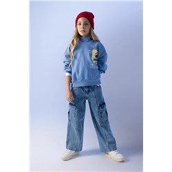 Defacto Kız Çocuk Wide Leg Kargo Geniş Paça Pantolon A7922A823AU