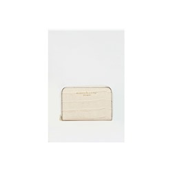 Cartera de piel Pely Croco Beige