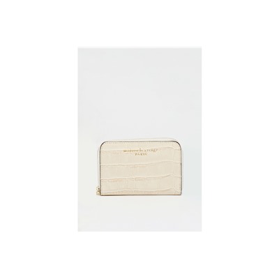 Cartera de piel Pely Croco Beige