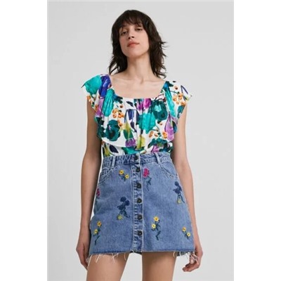 Body floral cuello de barco