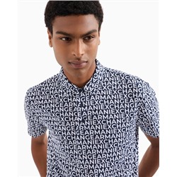 REGULAR FIT COTTON POLO WITH ALLOVER LOGO