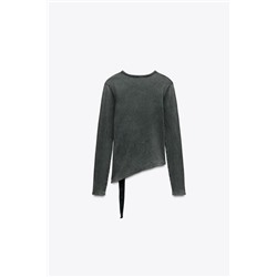 BELTED RIBBED T-SHIRT