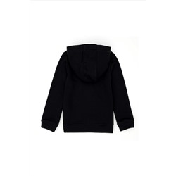Çocuk Siyah Basic Kapüşonlu Sweatshirt