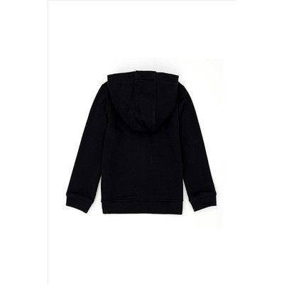 Çocuk Siyah Basic Kapüşonlu Sweatshirt